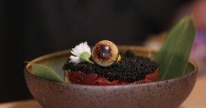  tuna tartare with caviar garnish